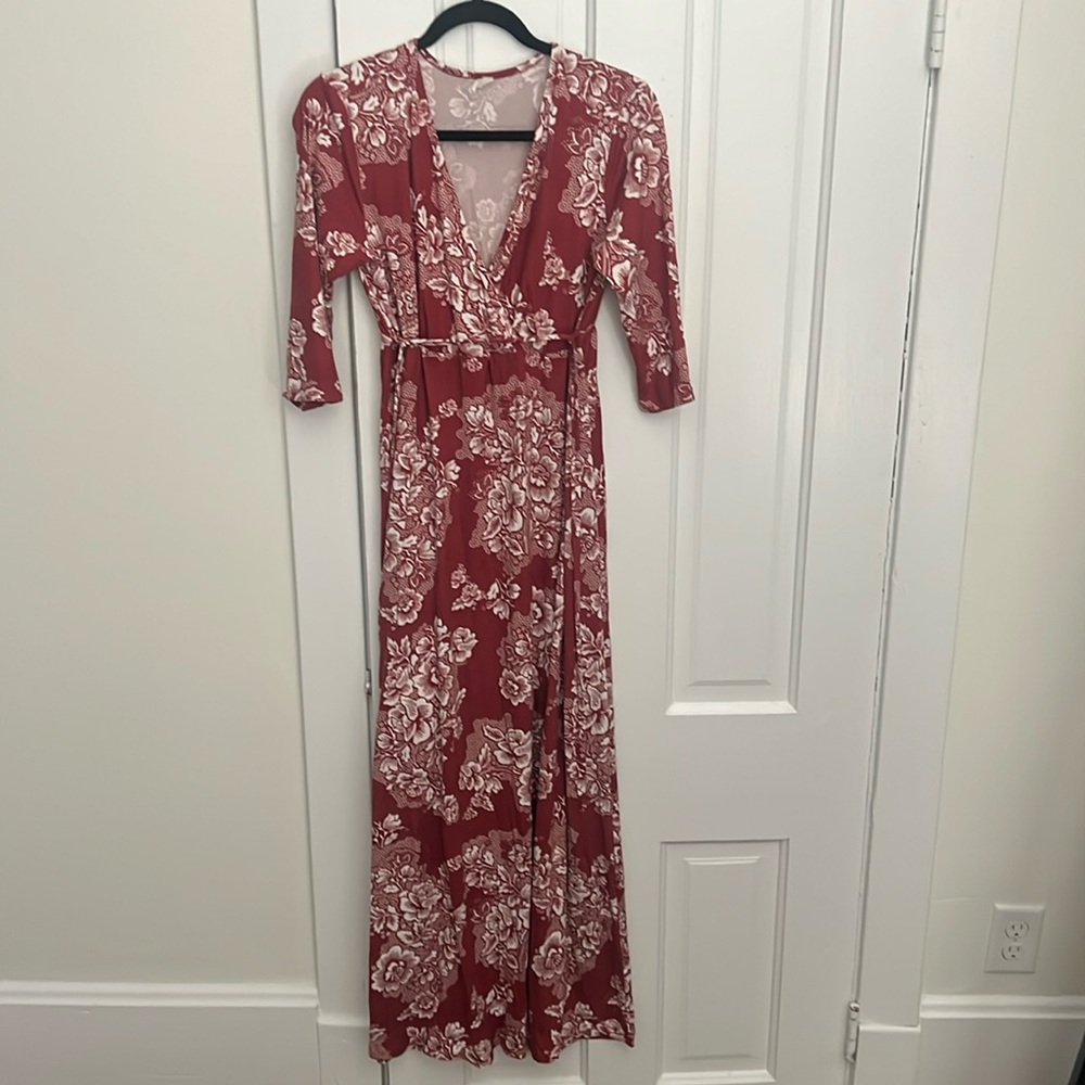 Pink Blush maternity wrap dress